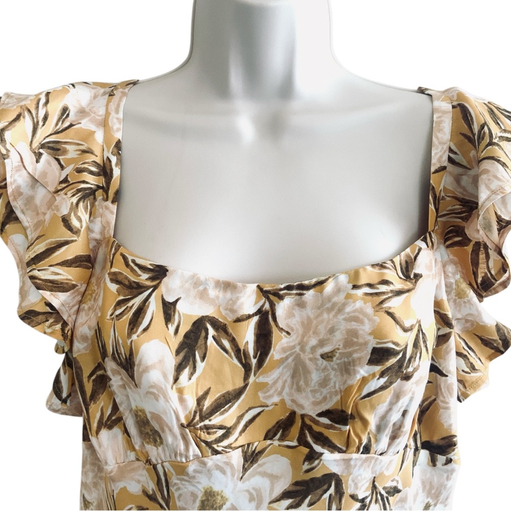 NEW Madewell Angelina Slip Dress Chamomile Tea Yellow Floral Print Womens 12 NWT - Picture 8 of 15